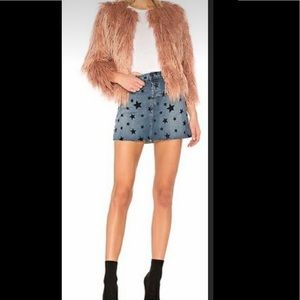 Current/Elliott Cut Off Mini Skirt Flocked Star